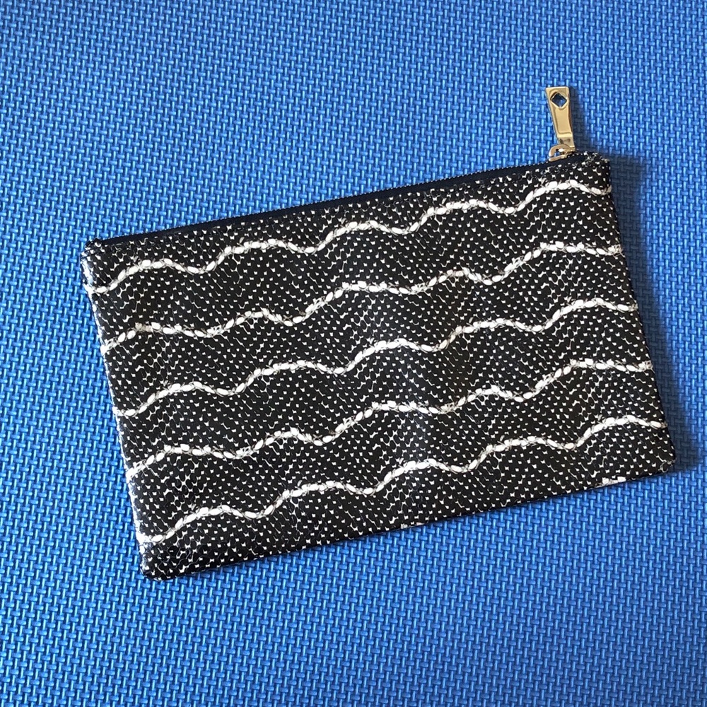 Lauren Merkin Black and White Snake Clutch